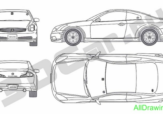 Nissan Skyline V35 (2003) (Nissan Skyline B35 (2003)) - drawings (drawings) of the car